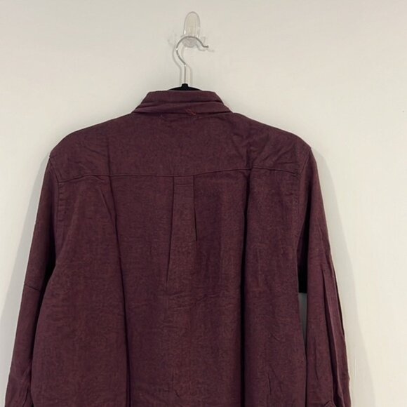 CHAPS Burgundy Red Long Sleeves Perfomance Flannel size Small in Rich Ruby - Picture 10 of 11